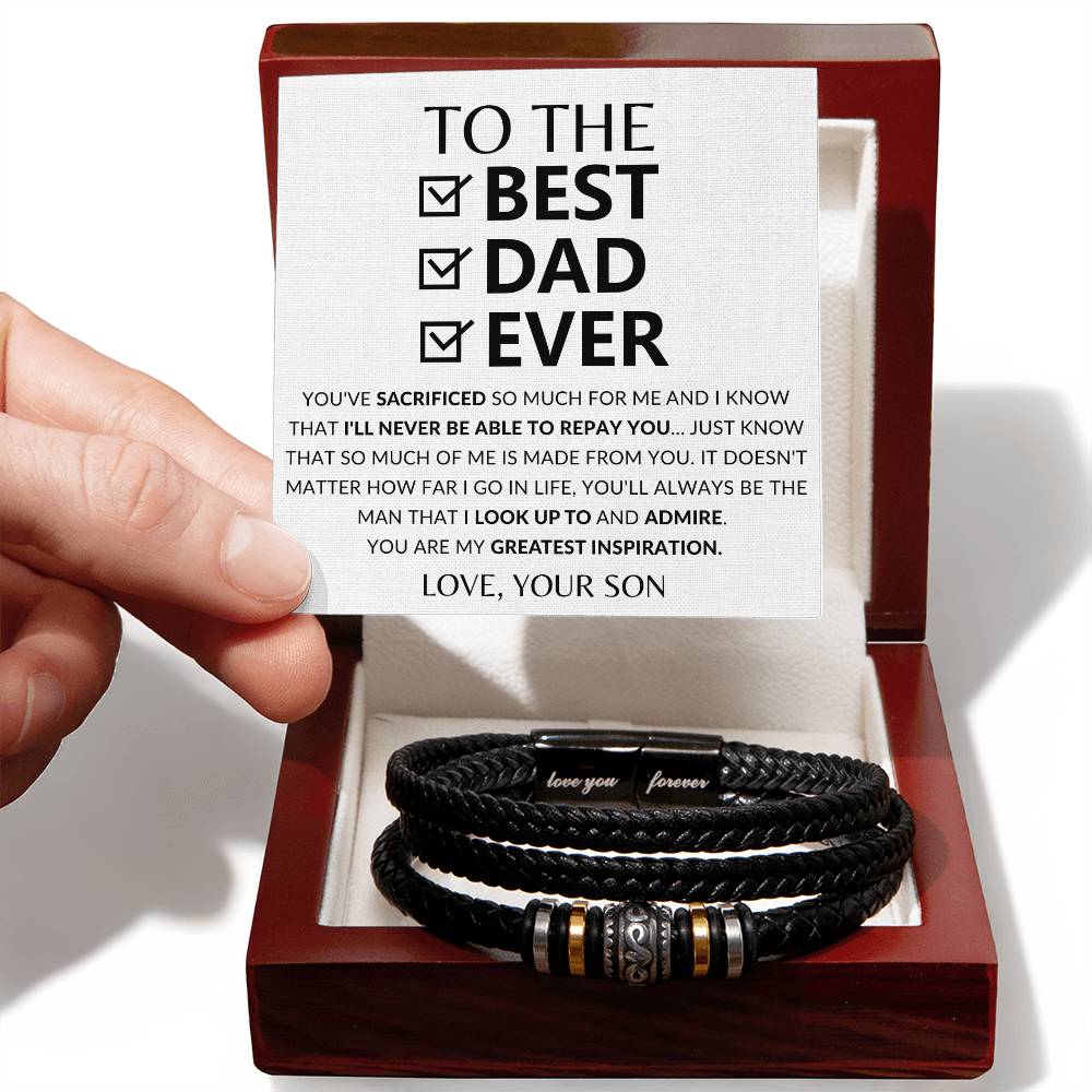 To The Best Dad Ever - You've Sacrificed So Much For Me & I'll Never Be Able To Repay You Premium Bracelet  Gift From Son To Father  Father's Day Gift - Love You Forever Bracelet