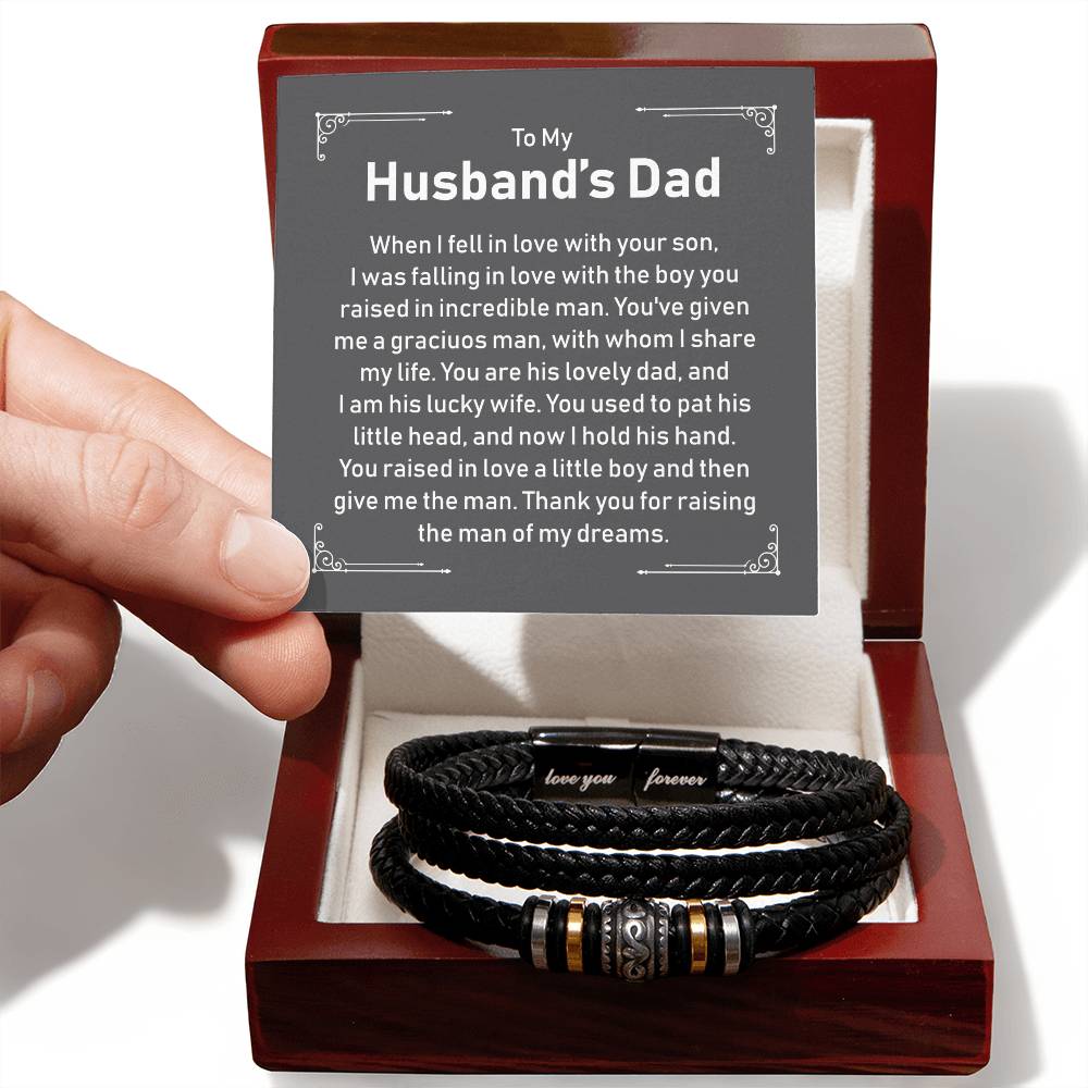 To My Husband's Dad - Thank You For Raising The Man Of My Dreams - Bracelet - Love You Forever Bracelet
