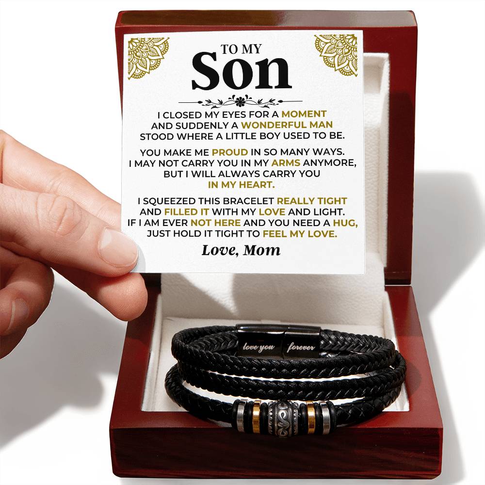 To My Son  Love Mom  Love You Forever Bracelet Gift Set - Ss521 - Love You Forever Bracelet