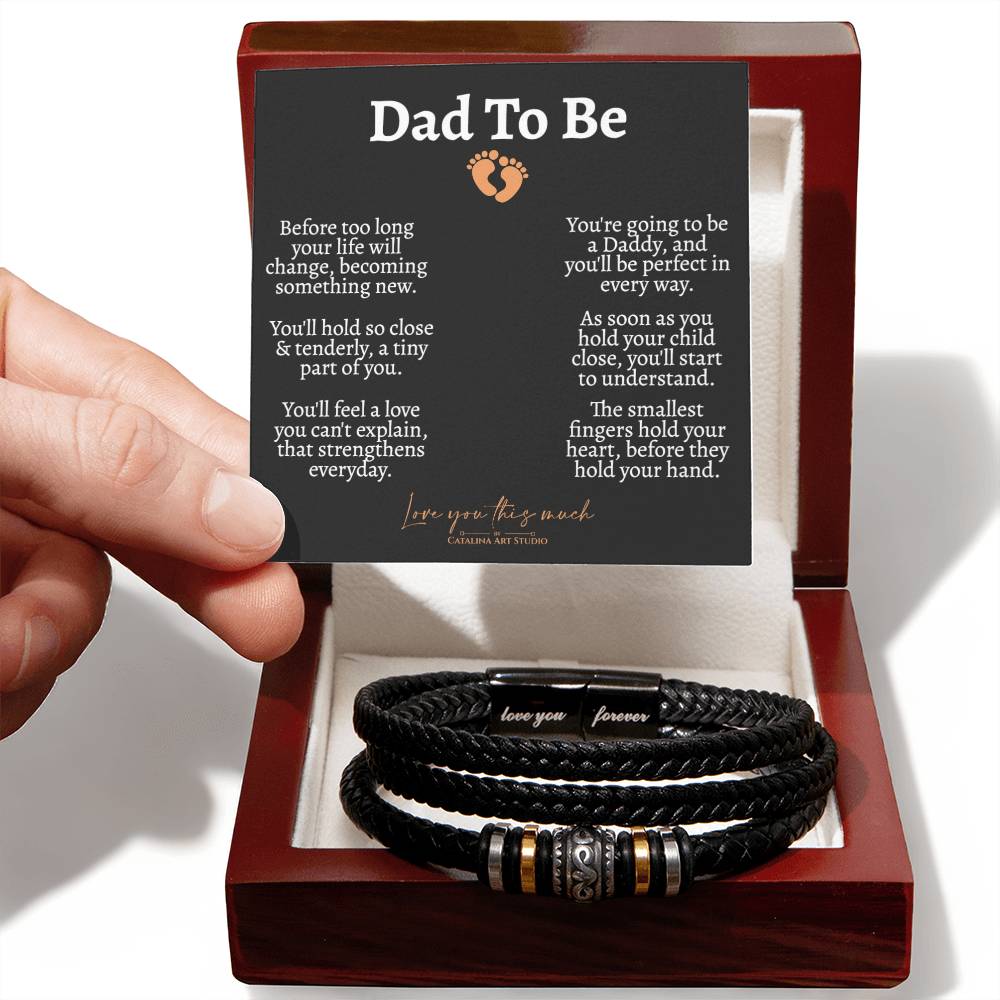 Dad To Be Leather Bracelet - Love You Forever Bracelet