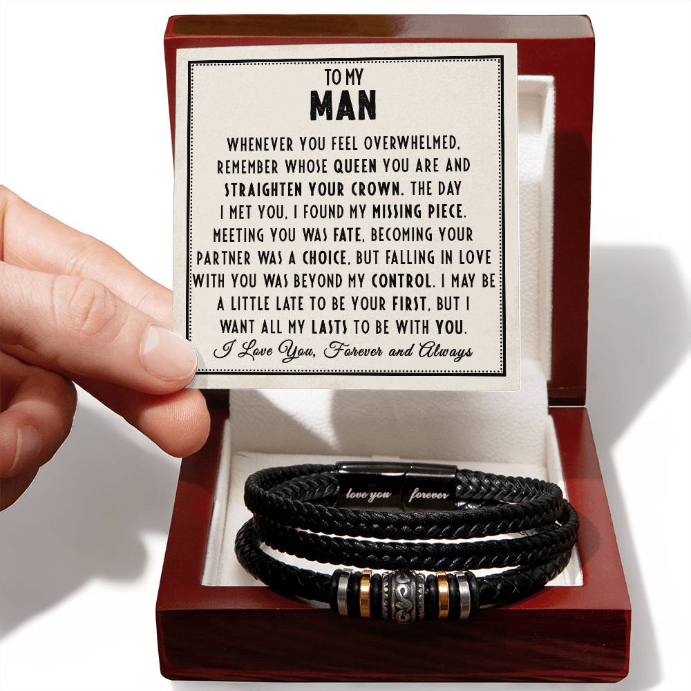 To My Man - Straighten Your Crown - Love You Forever Bracelet - Love You Forever Bracelet