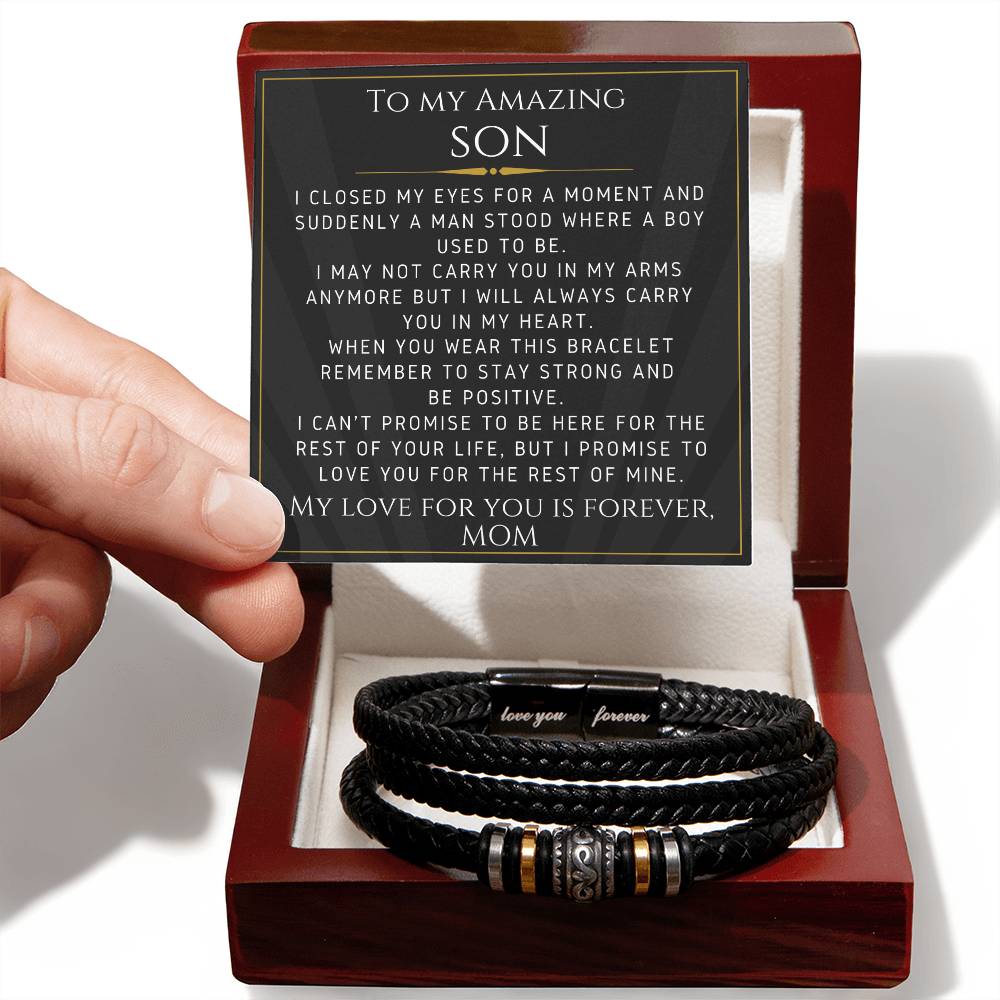 Bracelet For Your Son From Mom-  Gift For Birthday, Christmas, Graduation, Confirmation, Father's Day - Love You Forever Bracelet