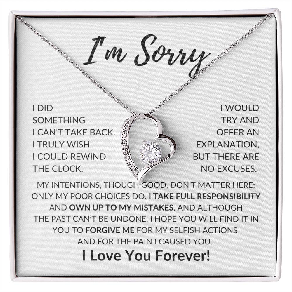 Apology Gift For Her  I&#39;M Sorry  Forever Love Necklace Forever Love Necklace