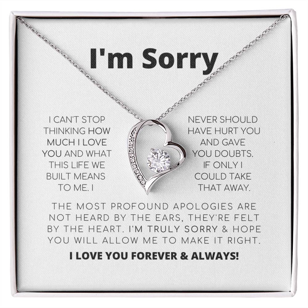 Apology Gift For Her - I&#39;M Truly Sorry - Forever Love Necklace Forever Love Necklace