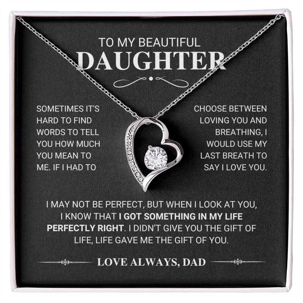 Daughter My Last Breath Forever Love Necklace Gift Forever Love Necklace