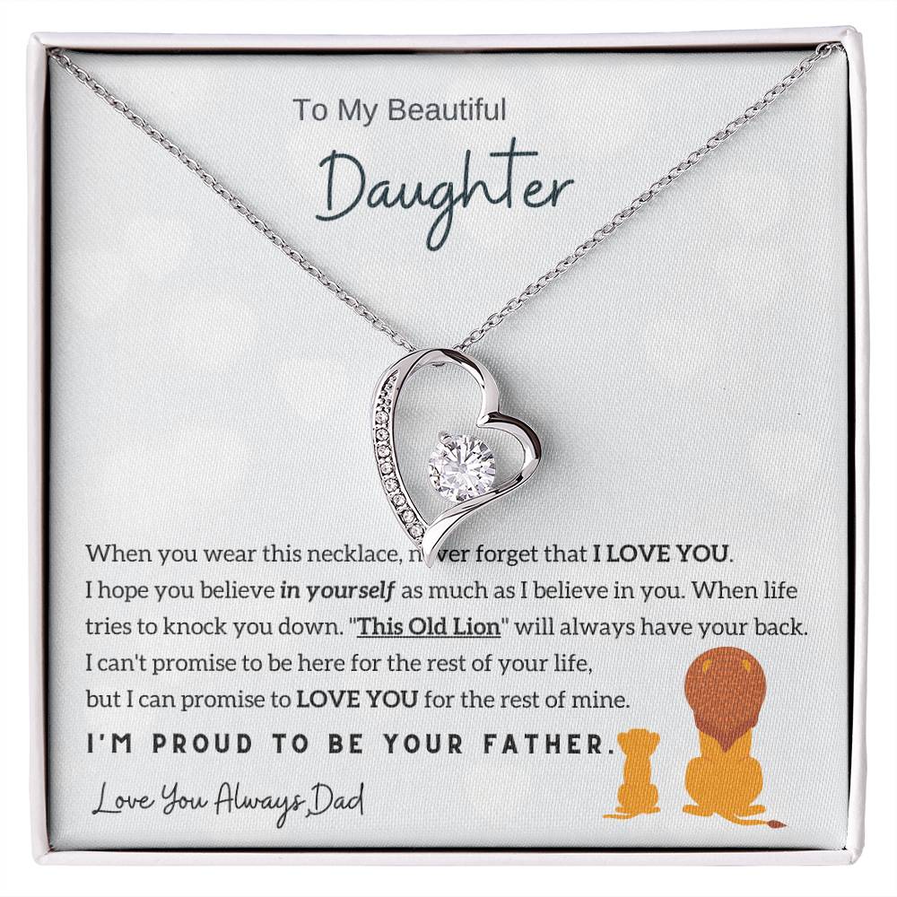 To My Daughter,  I&#39;M Proud To Be Your Father Forever Love Necklace