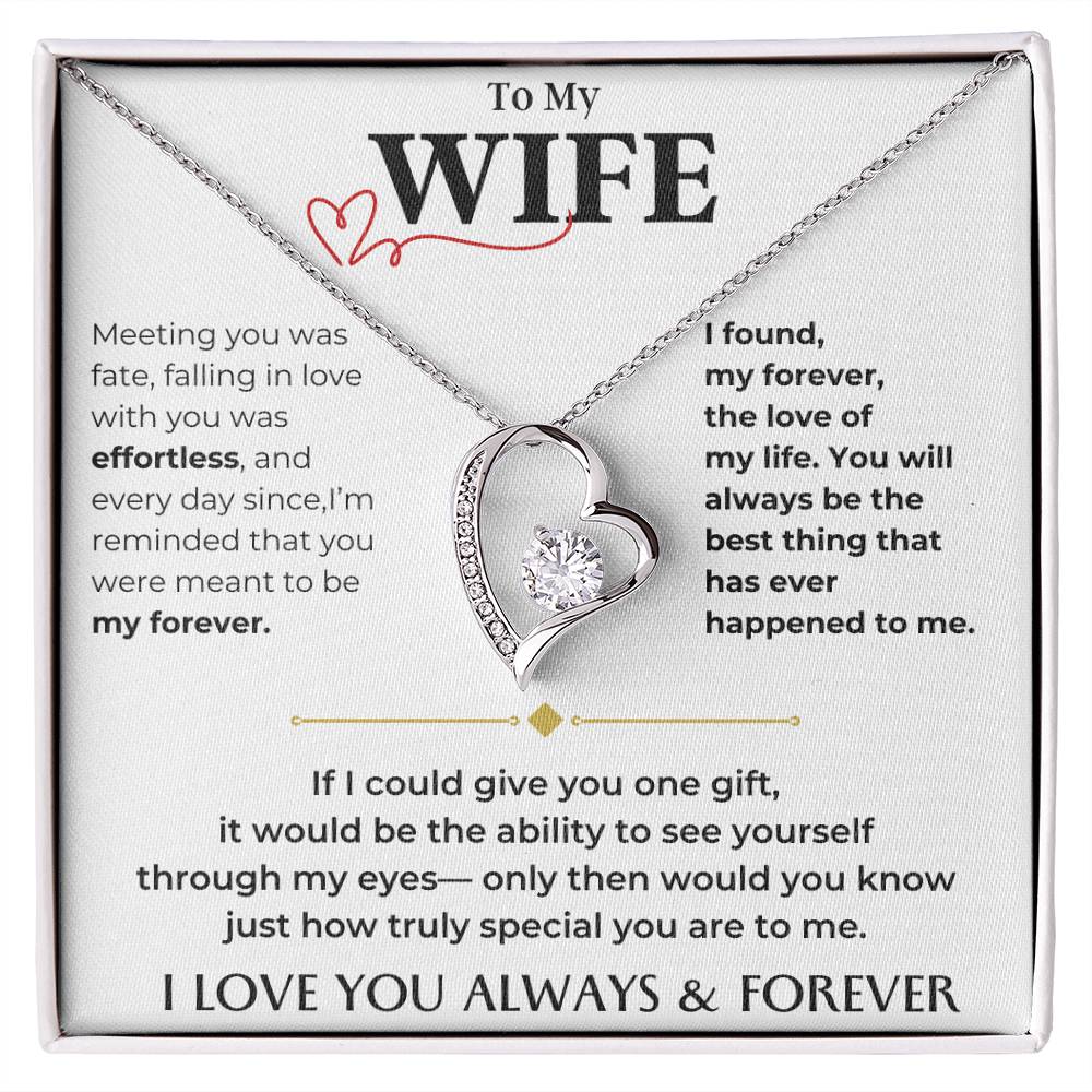 To My Beautiful Wife, I Love You Always &amp; Forever - Forever Love Necklace