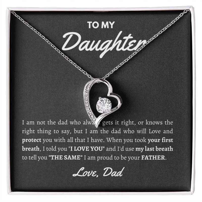 Xmas Love Necklace Gift From Dad - Show Her Your Love With This Unique Father-Daughter Jewelry For Birthday 2 Forever Love Necklace