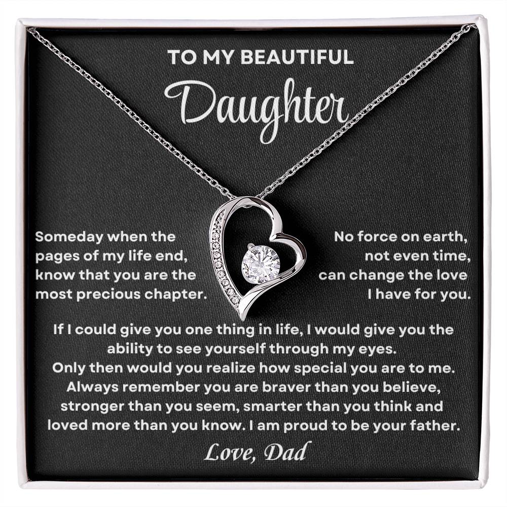 To My Daughter Forever Love Necklace, Proud To Be Your Father Forever Love Necklace