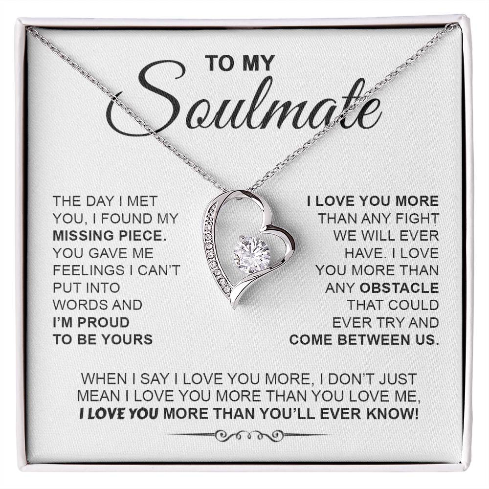 To My Soulmate  I Love You More  Forever Love Necklace Forever Love Necklace