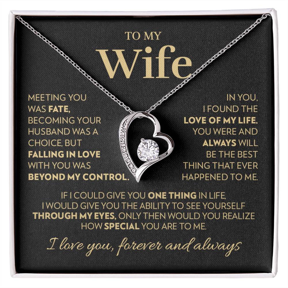 Gift For Wife - Love Of My Life - Gold Forever Love Necklace Forever Love Necklace