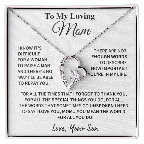 Loving Mom Gift Forever Love Necklace