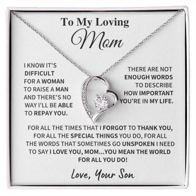 Loving Mom Gift Forever Love Necklace