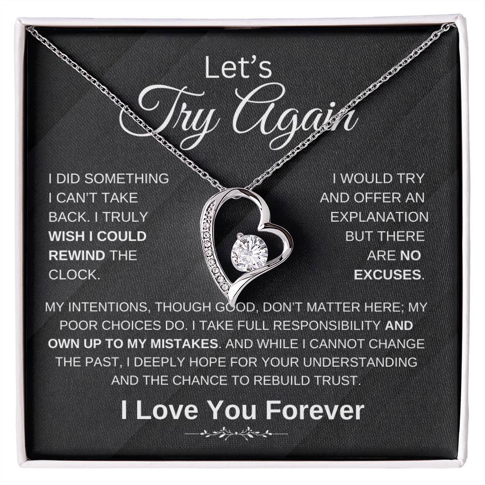 Let&#39;S Try Again  Forgive Me Forgifor Ever Love Necklace  Wife Soulmate Girlfriend Forever Love Necklace