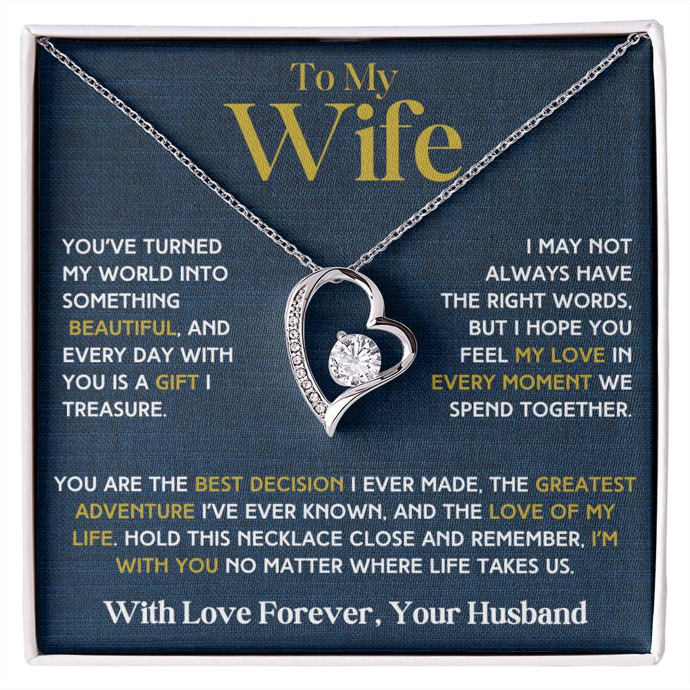 To My Wife - Forever Love Necklace &amp; Earring Set - You Are My Treasure Forever Love Necklace