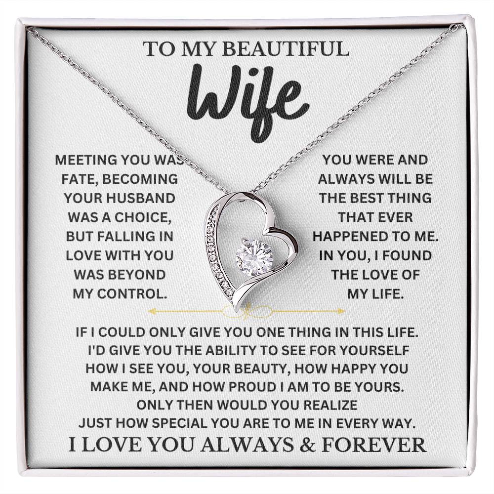 To My Beautiful Wife - Forever Love Necklace Gift Set Forever Love Necklace