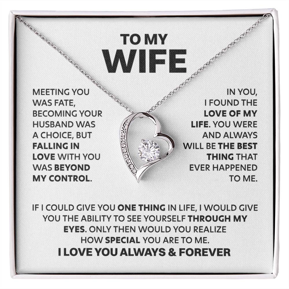 Wife Heart Necklace  Meeting You Was Fate Forever Love Necklace