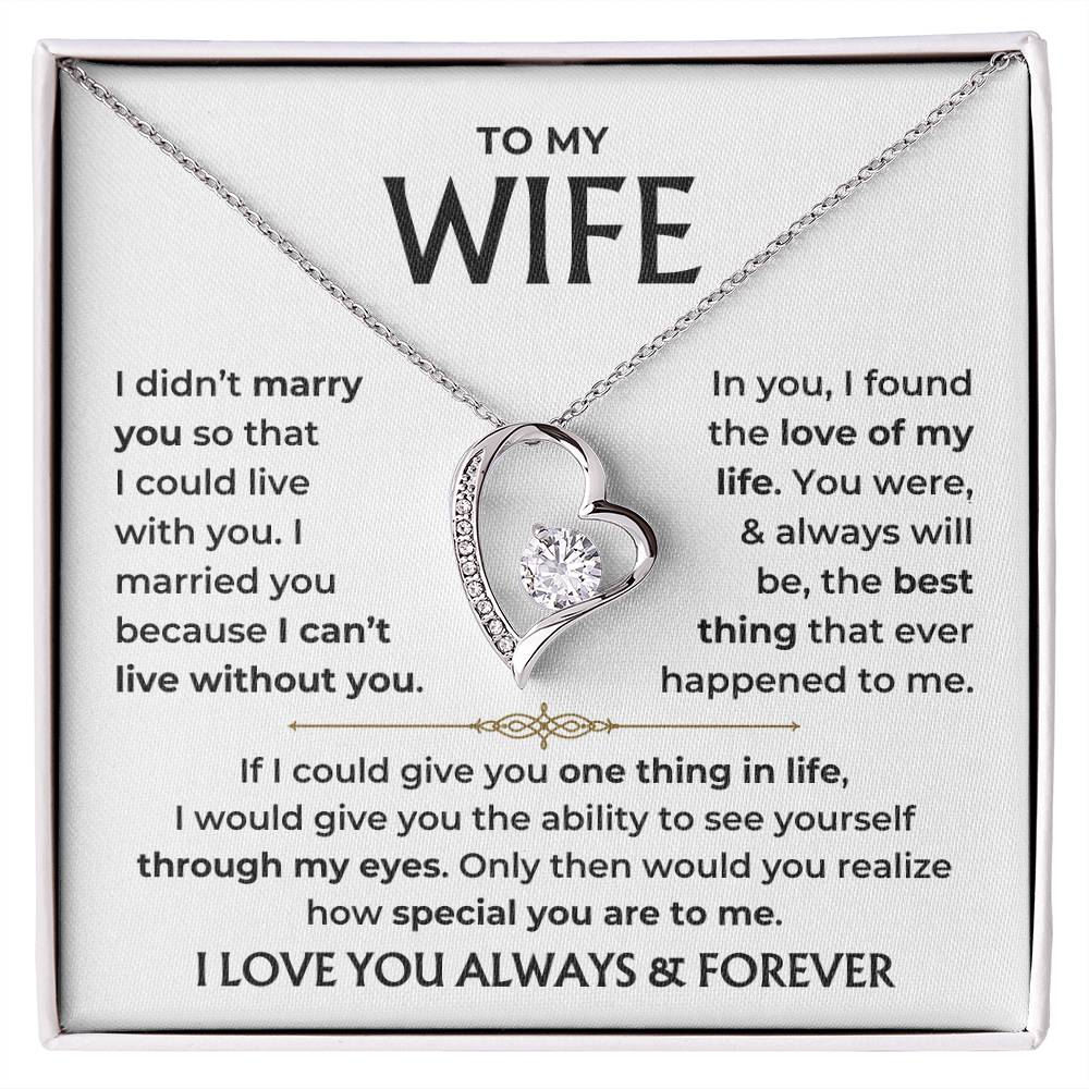 To My Beautiful Wife - Love Of My Life Forever Love Necklace Gift Set - Forever Love Necklace