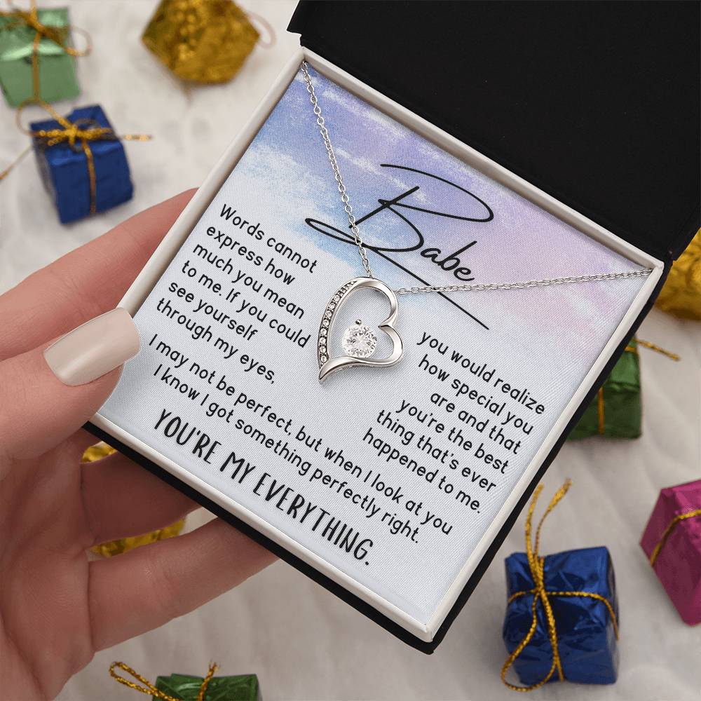 Babe Necklace - You'Re My Everything - Brush Stroke Forever Love Necklace