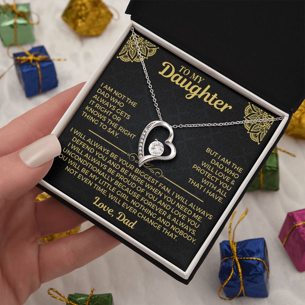 To My Daughter - Love Dad - Beautiful Gift Set - Forever Love Necklace