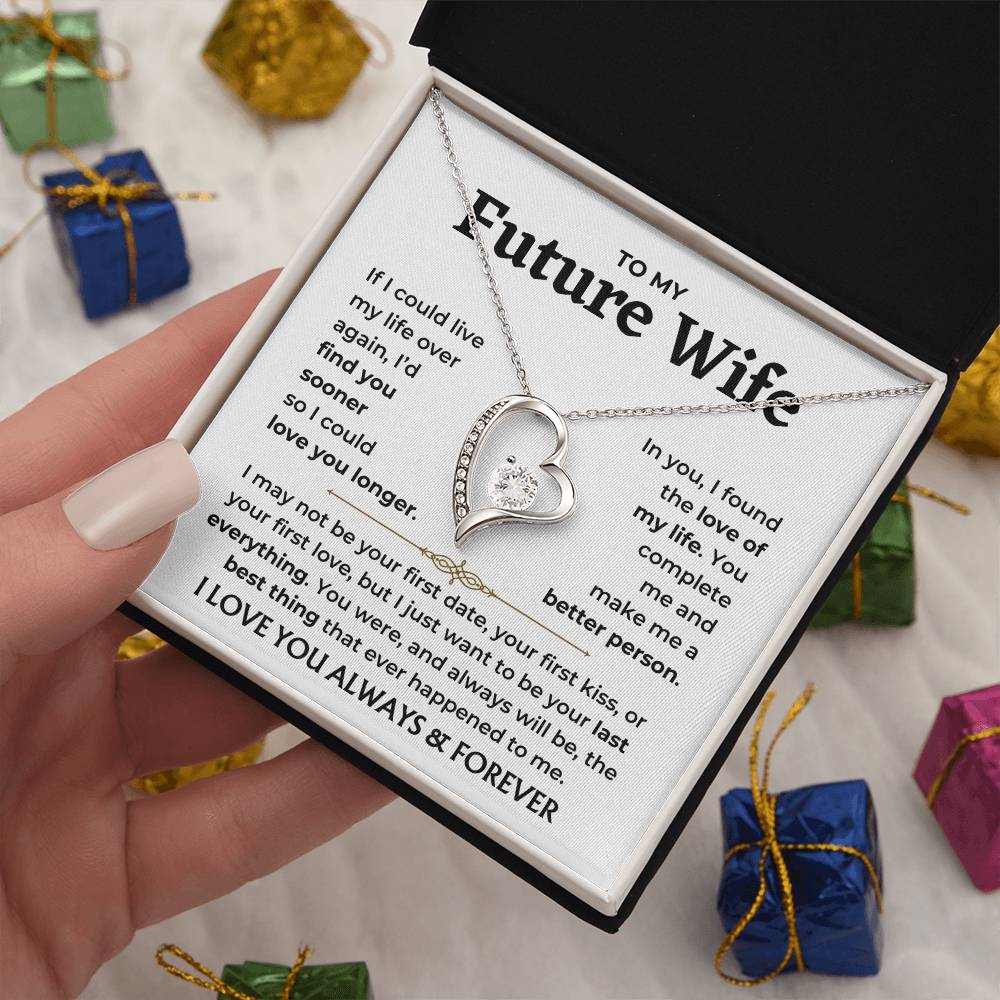 To My Future Wife - You Complete Me Forever Love Necklace Gift Set - Forever Love Necklace