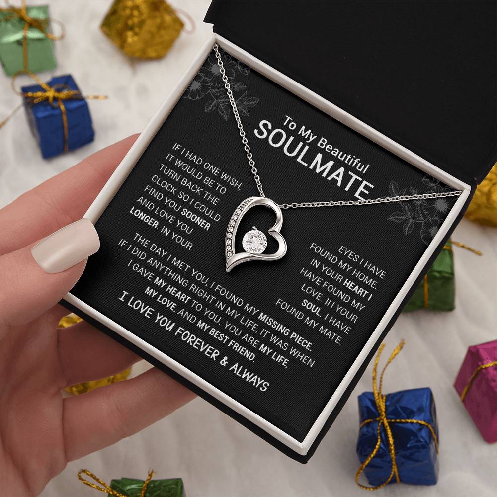 To My Beautiful Soulmate  I Have Found My Mate  Black Version  Forever Love Necklace Forever Love Necklace