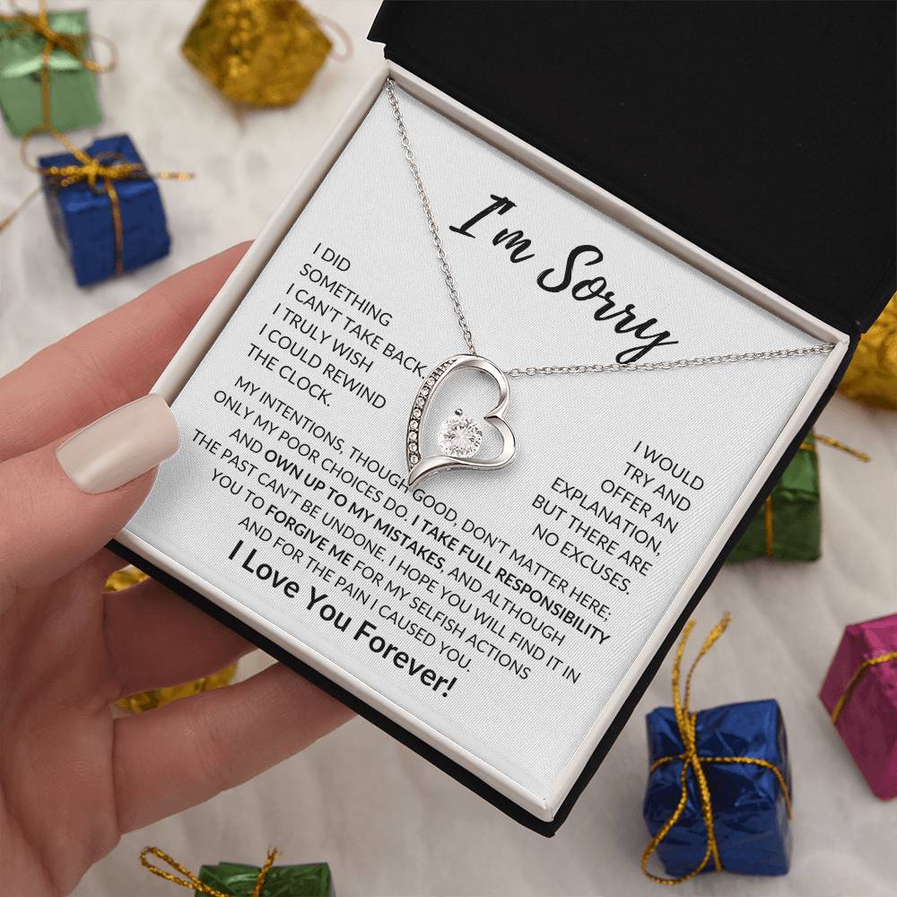 Apology Gift For Her  I'M Sorry  Forever Love Necklace Forever Love Necklace