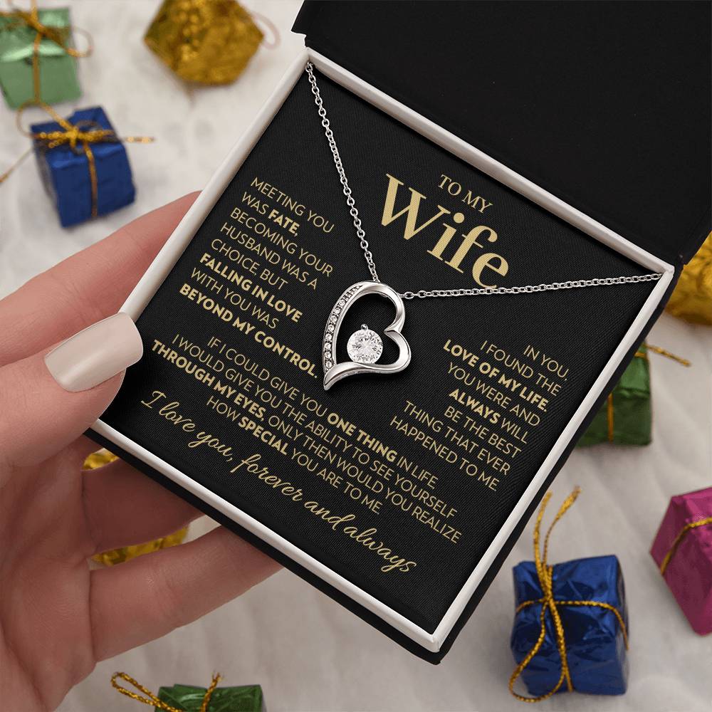 Gift For Wife - Love Of My Life - Gold Forever Love Necklace Forever Love Necklace