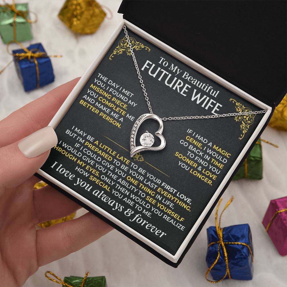 To My Beautiful Future Wife - Forever Love Gift Set - Ss516 Forever Love Necklace
