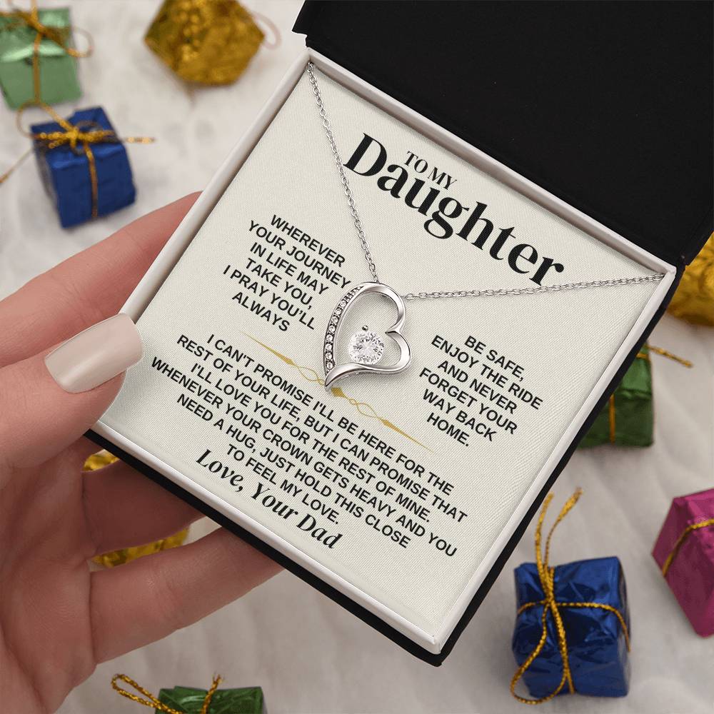 To My Daughter - Love Dad - Necklace Gift Set - Ss308 Forever Love Necklace