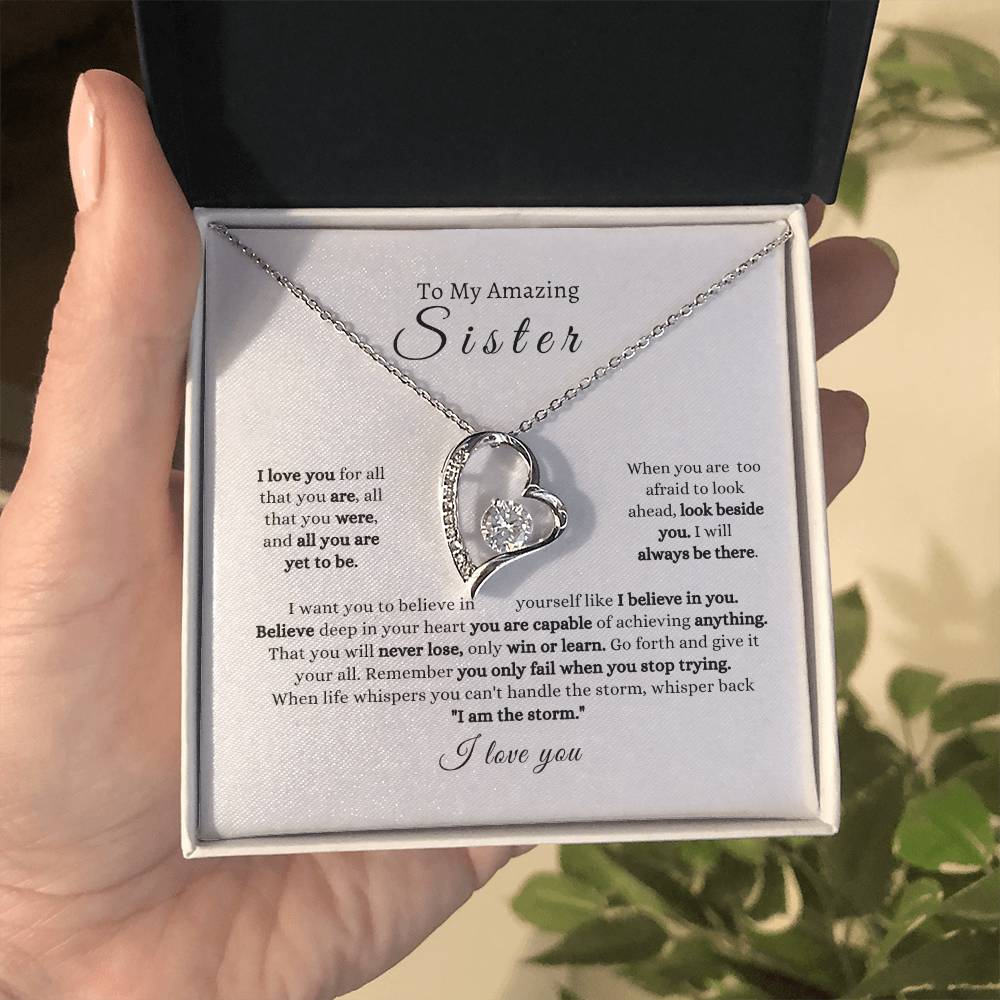 Sister  Strength  I Love You Forever Love Necklace