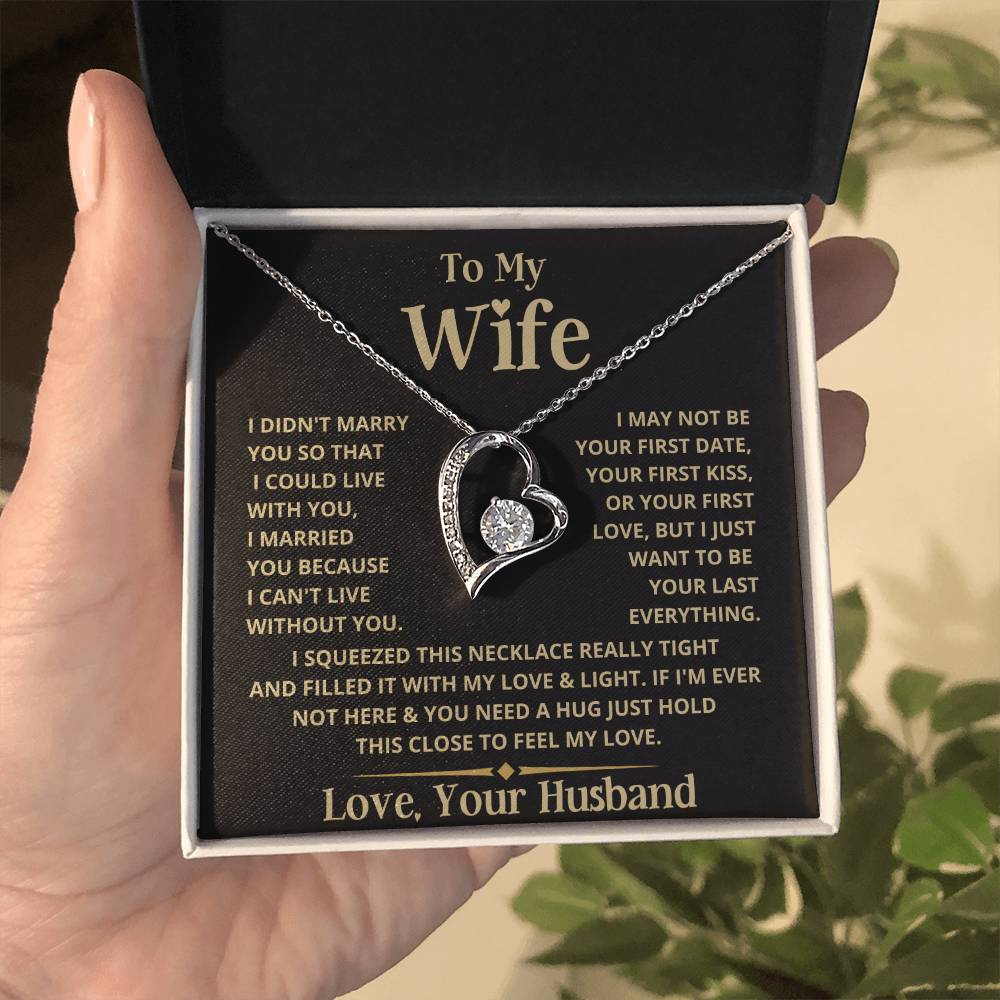 To My Wife  Heart Necklace Forever Love Necklace