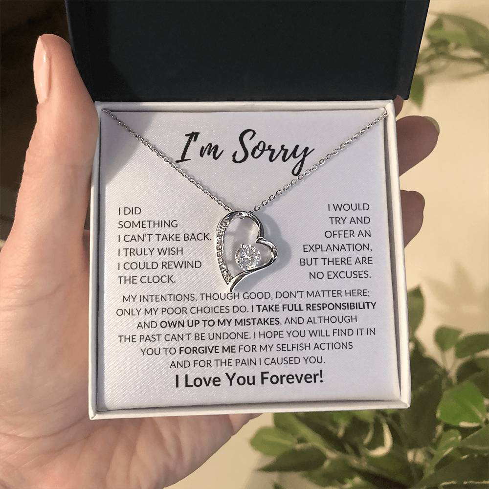 Apology Gift For Her  I'M Sorry  Forever Love Necklace Forever Love Necklace