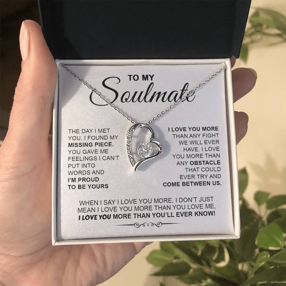 To My Soulmate  I Love You More  Forever Love Necklace Forever Love Necklace