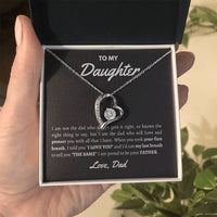 Xmas Love Necklace Gift From Dad - Show Her Your Love With This Unique Father-Daughter Jewelry For Birthday 2 Forever Love Necklace