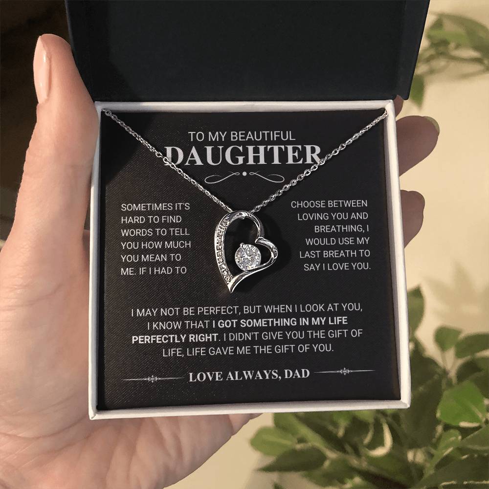 Daughter My Last Breath Forever Love Necklace Gift Forever Love Necklace