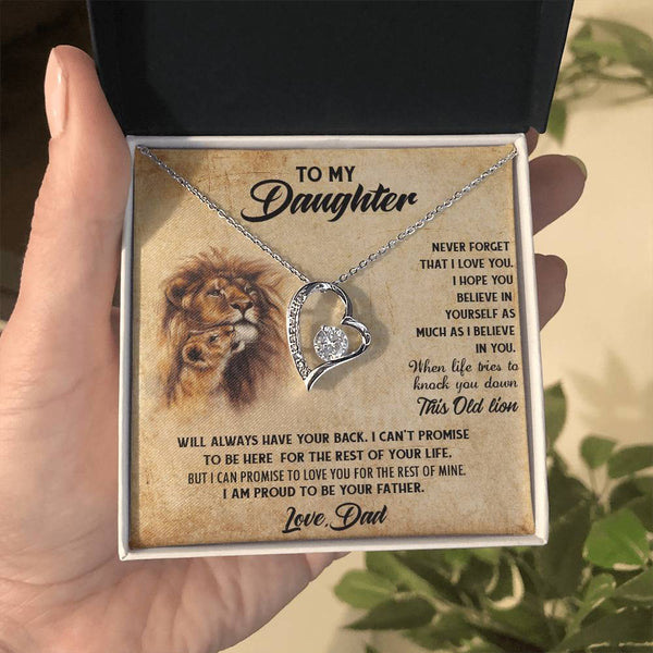 To My Daughter Necklace  Father Daughter Necklace  Father To Daughter Christmas Gift From Dad  Bonus Daughter Necklace Gifts From Dad Forever Love Necklace