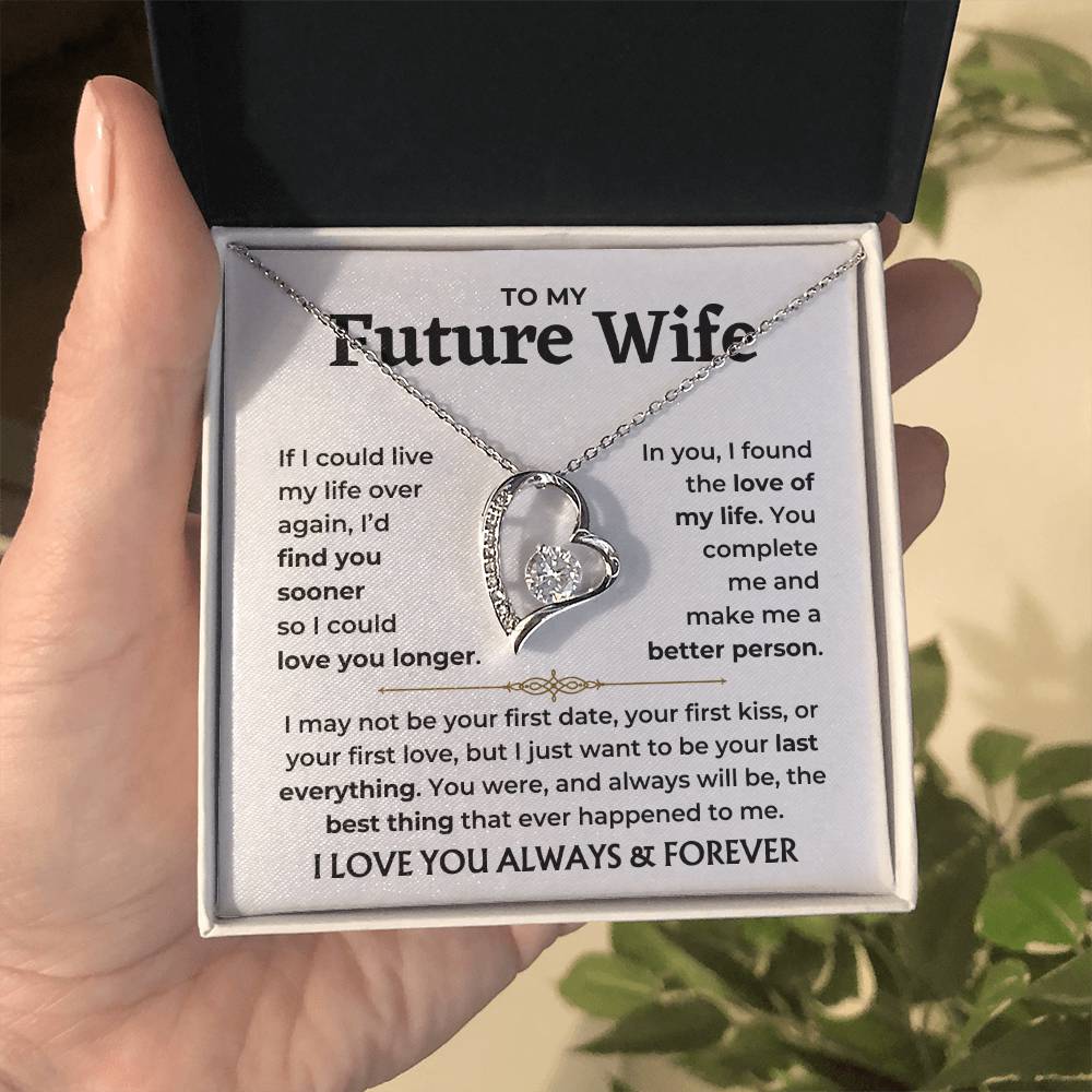 To My Future Wife - You Complete Me Forever Love Necklace Gift Set - Forever Love Necklace