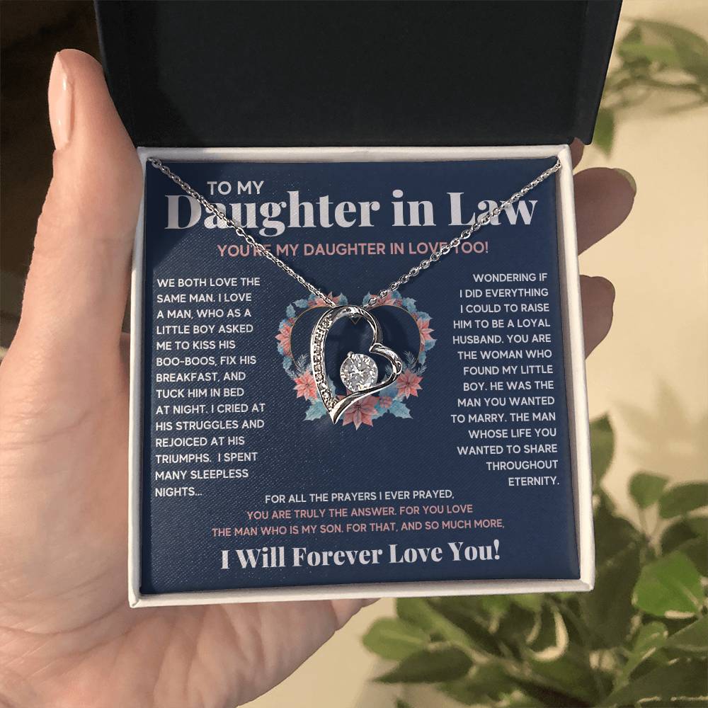 To My Daughter In Love Heart Necklace Gift Set Forever Love Necklace