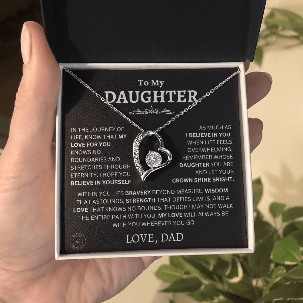 Gift For Daughter From Dad Let Your Crown Shine Bright Necklace Forever Love Necklace