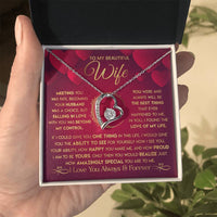 To My Beautiful Wife Necklace From Husband - Forever Love Red V.2 Forever Love Necklace