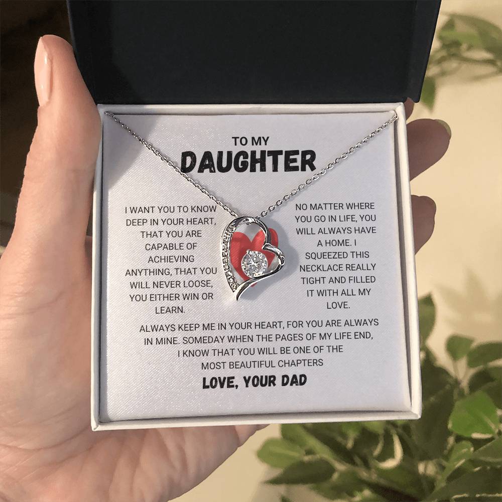 To My Daughter - Forever Love Necklace Forever Love Necklace
