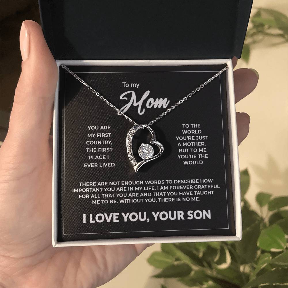 To My Mom - Without You There Is No Me Forever Necklace Forever Love Necklace