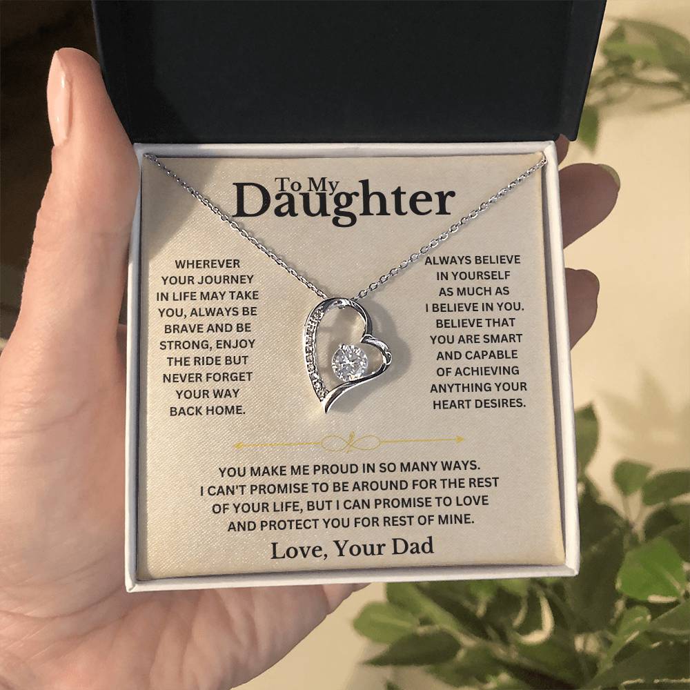 To My Daughter - Love Dad - Necklace Gift Set Forever Love Necklace