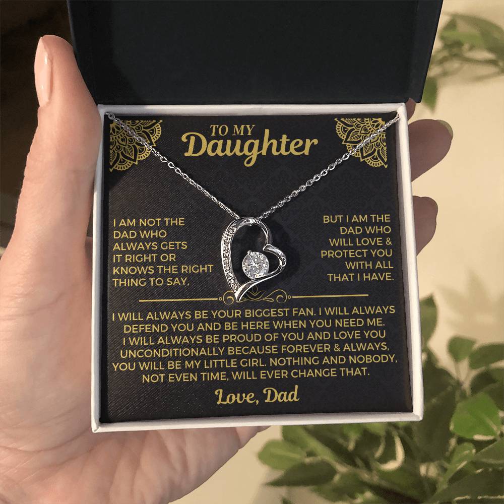 To My Daughter - Love You Unconditionally - Love Necklace Forever Love Necklace