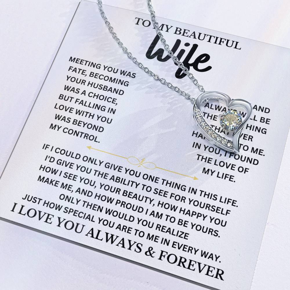 To My Beautiful Wife - Forever Love Necklace Gift Set Forever Love Necklace