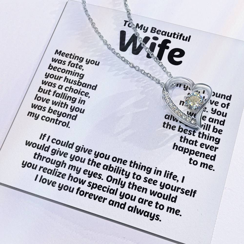 To My Beautiful Wife - Meeting You Was Fate - Forever Love Necklace