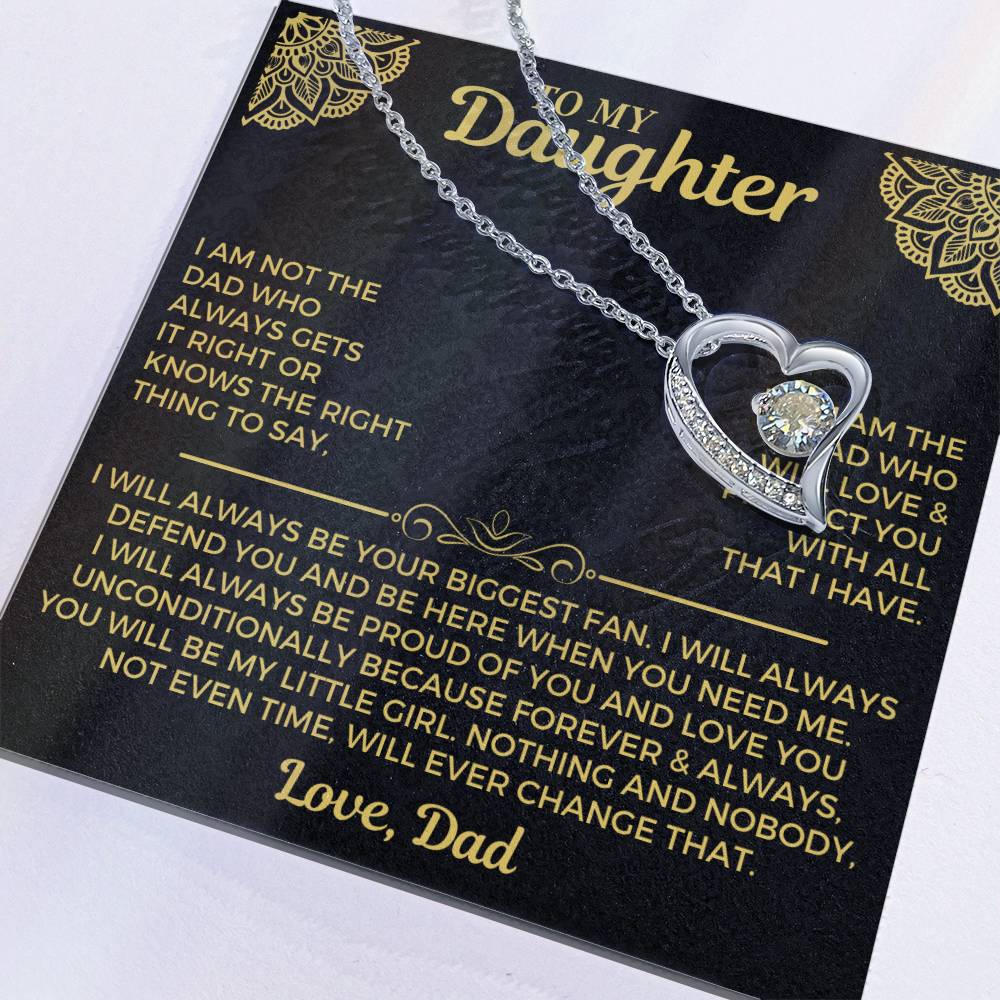 To My Daughter - Love You Unconditionally - Love Necklace Forever Love Necklace
