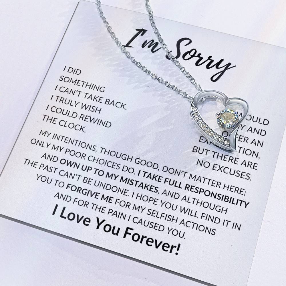 Apology Gift For Her  I'M Sorry  Forever Love Necklace Forever Love Necklace