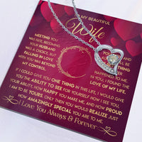 To My Beautiful Wife Necklace From Husband - Forever Love Red V.2 Forever Love Necklace